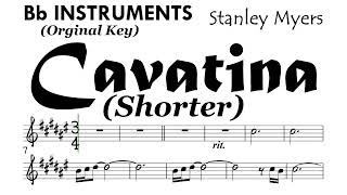 Cavatina Bb Instruments Shorter Sheet Music Backing Track Partitura Stanley Myers The Deer Hunter [upl. by Appleton]