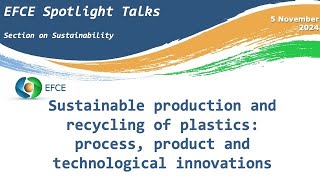 Sustainable production and recycling of plastics process product and technological innovations [upl. by Noirrad]