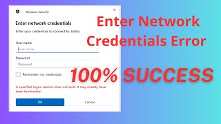 How to fix Enter Network Credentials Error on windows 1110 Full Guide [upl. by Jasper]