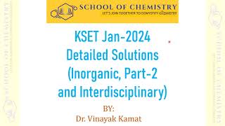 KSET Jan24 Part2 chemistry kset2024 kset [upl. by Stryker]