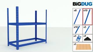 BiGDUG  Value Medium Duty Shelving Assembly [upl. by Aihsek]