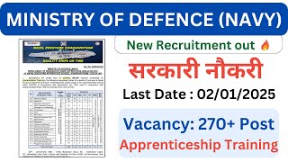 Naval Dockyard Recruitment 2024 Notification Out For 275 Vacancies Apply Online For Apprenticeship [upl. by Aitram]