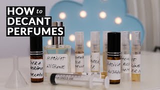 How to decant perfumes  Make your own fragrance samples  3 methods [upl. by Elocal]