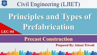 Lec04Principles amp Types of Prefabrication  Precast Construction  Civil Engineering [upl. by Armond]