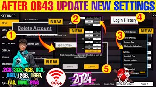 Free Fire New Setting After Ob43 Update  Free Fire Setting  Free Fire New Setting [upl. by Esiuol]