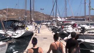 Sailing experience  harbour Serifos Cyclades in strong meltemi gusts [upl. by Horgan]