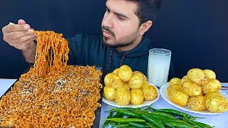 ASMR EATING 4X SPICY KOREAN NOODLESBOILED EGGSGREEN CHILLIES  REAL MUKBANGNO TALKING [upl. by Ehcsrop394]