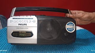 Philips Vintage Tape recorder radio FM 3 Bands model no  AQ4460 nice set0 [upl. by Divod]