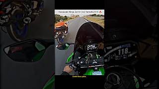 Drag Race Kawasaki Ninja Zx10r vs R15🔥shorts bike rider dragrace zx10r r15v4 kawasaki race [upl. by Ennovehs]