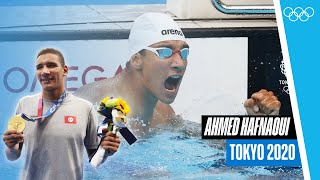 🇹🇳 Ahmed Hafnaoui at Tokyo 2020 🏊🏼‍♂️  Athlete Highlights [upl. by Eikkin]