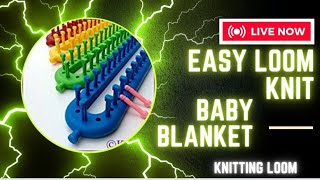 Easy loom knit baby blanketبطانية بيبي بالنول المستطيل [upl. by Siron34]