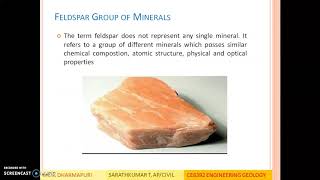 UNIT II MODULE 3 PART II Quartz and Feldspar Group of Minerals [upl. by Saimerej]