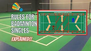 🏆Rules for Badminton Singles  By BadmintonPlanetcom [upl. by Jocko758]