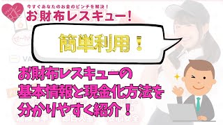 【簡単利用！】お財布レスキューの基本情報と現金化方法を分かりやすく紹介！ [upl. by Eilrebmik926]