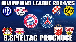 Champions League Prognose 202425 5Spieltag  Alle Spiele amp Tipps [upl. by Lowndes]