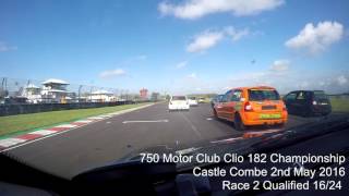 750mc Clio 182 Castle Combe Highlights Crash amp Spin 2nd May 2016 [upl. by Dail]