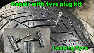 How to repair a leaking Tyre DIY Reifen flicken [upl. by Garrik]