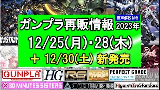 ガンプラ再販 1225週 1228 1230新発売 HG ザクⅡ改 RG MGSD フリーダムガンダム 30MS オプションボディパーツG03 アルファシスターファンタズム1 ルナマリアホーク [upl. by Silado]