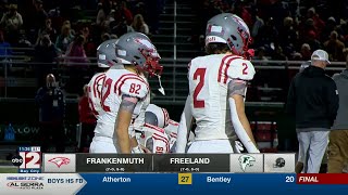 HS Football  Frankenmuth prevails against Freeland to secure 13th straight conference title 2120 [upl. by Ameyn]