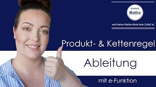 Ableitung mit Produkt UND Kettenregel  e Funktion  by einfach mathe [upl. by Leuqar]