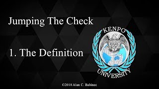 Jumping the Check  Kenpo Karate [upl. by Brigham]