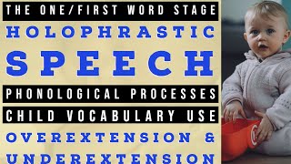 The One Word Stage  Holophrastic Speech  Phonological Processes  Overextension  Underextension [upl. by Ylerebmik]