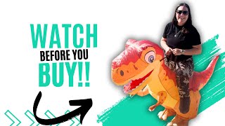 Review and Demo of Inflatable Dinosaur Costume for Adults [upl. by Amlev]