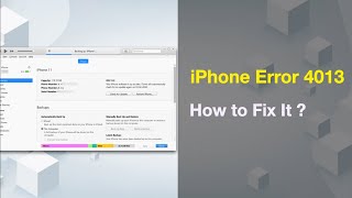 Fix iPhone Error 4013 or iTunes Error 4013 The Ultimate Guide [upl. by Shawna]