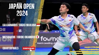 Leo CarnandoBagas Maulana 🇮🇩 Vs MitsuhashiHiroki Okamura 🇯🇵  Japan Open 2024 [upl. by Elleined]