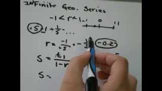 Sum Infinite Geometric Series St11r r between 11 [upl. by Fitts]