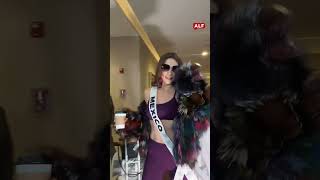 Miss Universo México 🇲🇽 María Beltrán con mirada de reina rumbo al ensayo alf missuniverse [upl. by Calida]