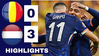 Netherlands vs Romania 30 HIGHLIGHTS amp ALL GOALS  EURO 2024  Gakpo Goal Malen Goal [upl. by Zoie767]