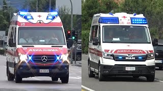 OLD vs NEW Ambulanze Croce Rossa Bolzano in emergenza  Italian ambulance responding code3 [upl. by Naihr]