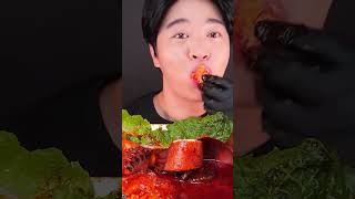 Mukbang ASMR Shorts  Spicy Seafood BoilSquid Octopus Lobster Tail chumchurum bahnmi [upl. by Yaniv]