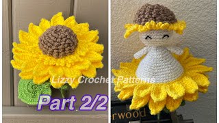 🥰Girasol a Crochet 🌻 parte 22 paso a paso Girasol🌻 Reversible [upl. by Merilee339]