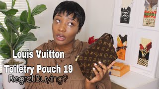 LOUIS VUITTON TOILETRY POUCH 19 REVIEW [upl. by Allimac]