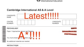 999012fm24 psychology as level February march 2024 past paper 1 solved [upl. by Philipps]