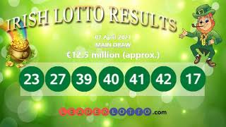 Irish Lotto Results Plus 1 and Plus 2 Lottery Winning Raffle Numbers for Wednesday 7 April 2021 [upl. by Udale]