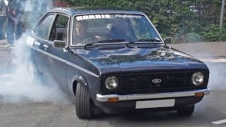 Ford Escort Mk2 Burnout Leaving a Car Meet [upl. by Nyrahtak]