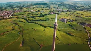 Taking the Drone Over Emley Moor Mast Tower [upl. by Brenden49]