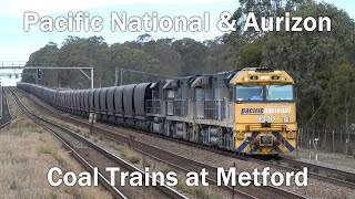 4K Pacific National amp Aurizon Coal Trains at Metford  Hunter Valley [upl. by Glynis]