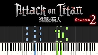 Attack on Titan  Season 2 Opening Theme Piano Tutorial  sheets [upl. by Peednama1]