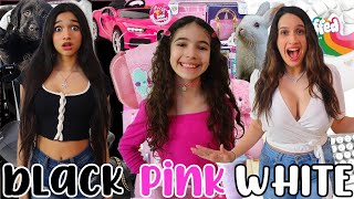 BUYING EVERYTHING in ONE COLOR for 24 hours CHALLENGE NO BUDGET🖤💗🤍 [upl. by Connie]