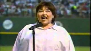 FULL Roseanne Barr sings National Anthem 1990 [upl. by Ynnaej54]