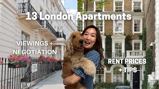 London Apartment Hunting  Viewing 13 Apartments with rent prices  tips [upl. by Norrahc]