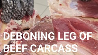 TUTORIAL DEBONING BEEF LEGHIND QUATER OF BEEF DEBONING SKILLS ASMR TRENDING [upl. by Georgine611]