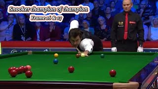 Ronnie O’Sullivan Vs Jonh Higgins  frame 16 amp 17 Snooker champion of champion [upl. by Urbano]