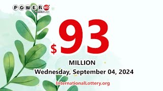 Result of Powerball lottery on September 02 2024  Jackpot rises to 93000000 [upl. by Oecile]