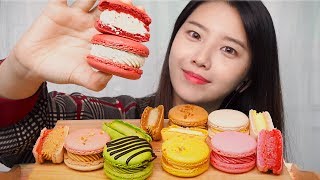 ASMR 아리카롱 마카롱 리얼사운드 먹방아리키친님이 보내주신 마카롱👍꿀꿀선아suna asmr音フェチ [upl. by Danuloff]