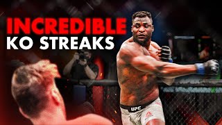 10 Most Incredible Knockout Streaks In UFC History [upl. by Dennet572]